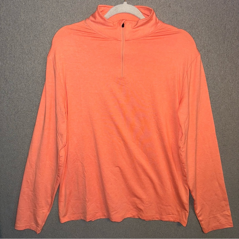 01.Algo size XL orange Quick Dry Performance quarter zip Top